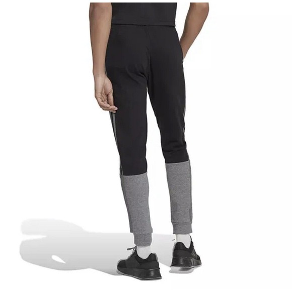 adidas Men's‎ Black/Grey Essentials Mélange French-Terry Joggers (HK2899) L - Picture 3 of 6